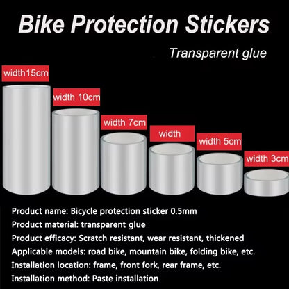 Worky Transparent Bicycle Stickers Tape - Scratch & Waterproof Protection for Frames