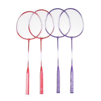 Worky Lightweight Badminton Racket Set – Titanium Shaft with 3 Shuttlecocks (Purple/Red)