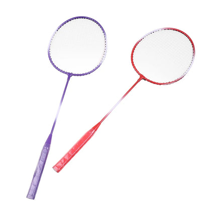 Worky Lightweight Badminton Racket Set – Titanium Shaft with 3 Shuttlecocks (Purple/Red)