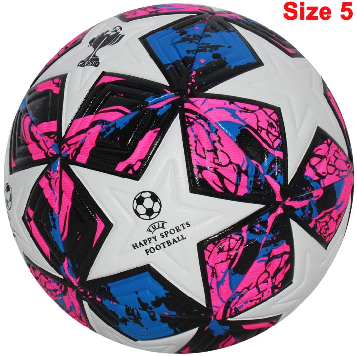 Worky PU Leather Soccer Ball– Official Size 4 & 5 for Outdoor Training