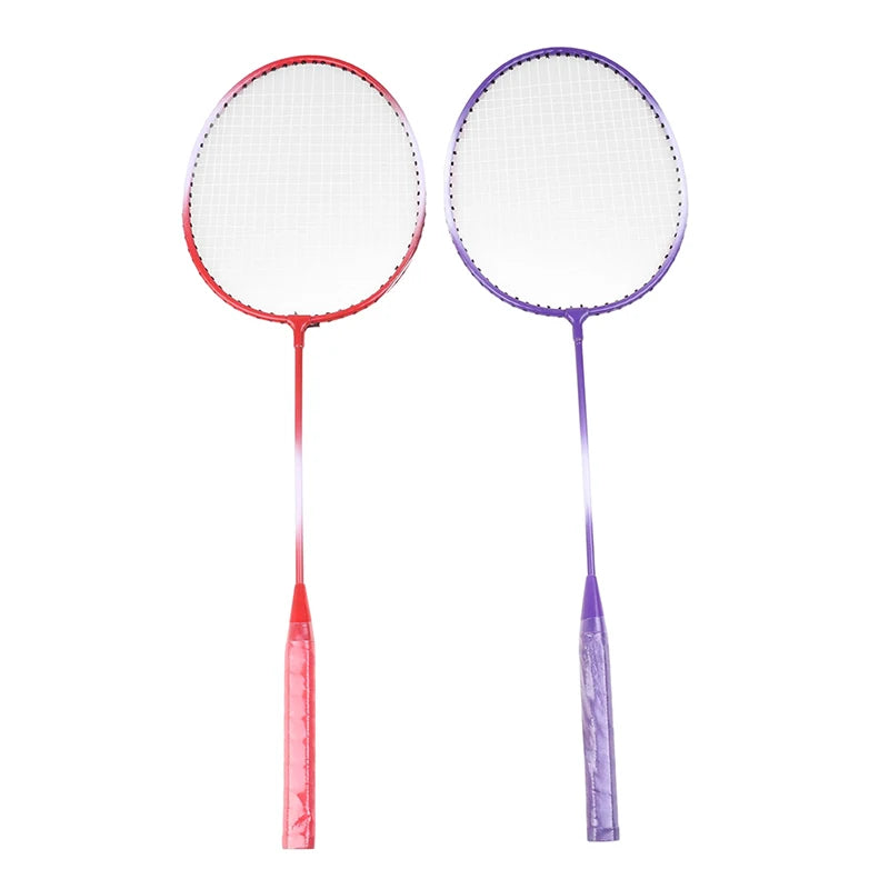 Worky Lightweight Badminton Racket Set – Titanium Shaft with 3 Shuttlecocks (Purple/Red)