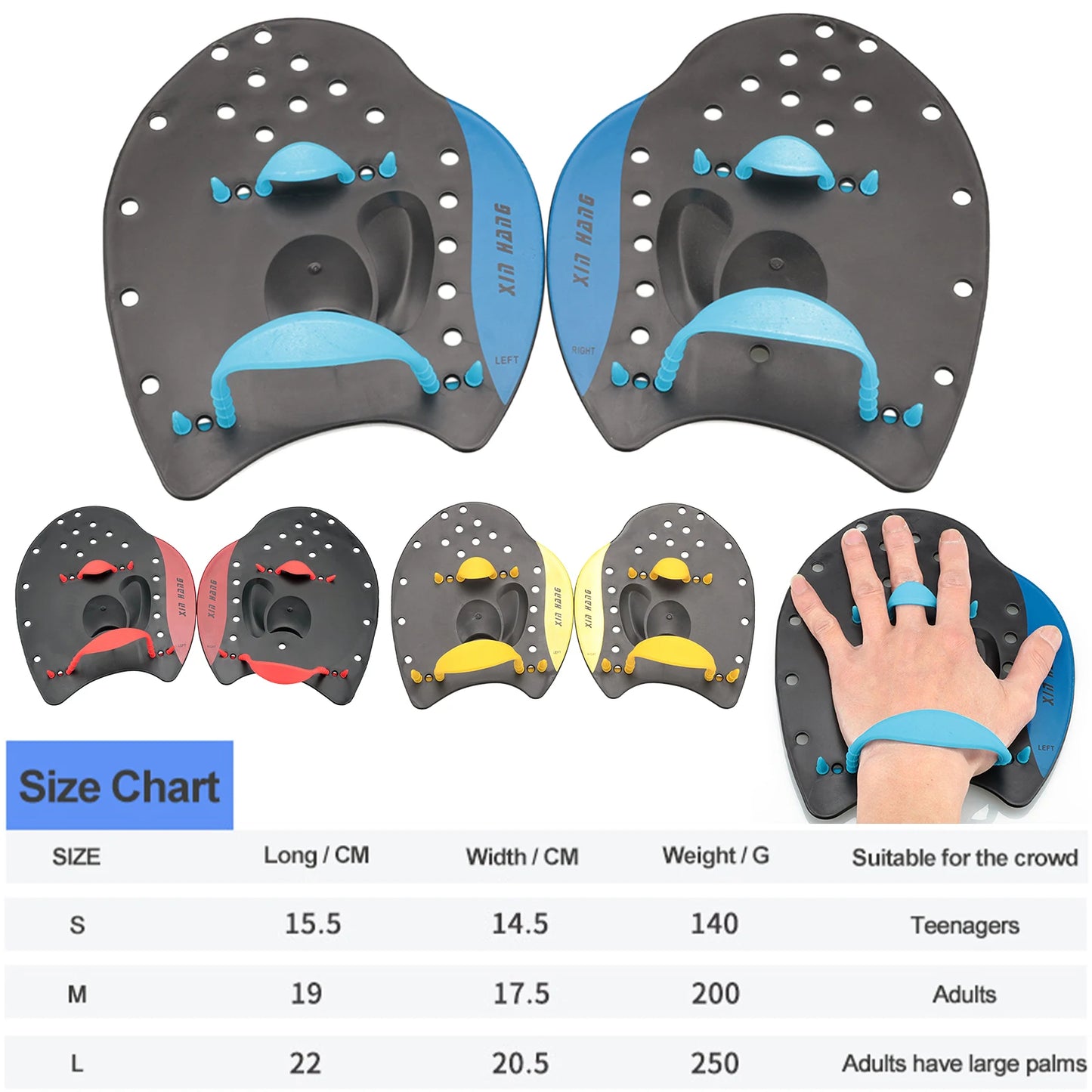 Worky Silicone Swim Hand Paddles – Adjustable & Non-Slip for Swimming Training