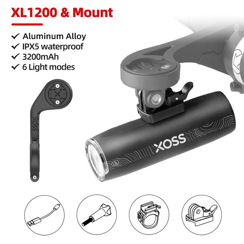 Worky XOSS XL-1200 Headlight Bicycle Light