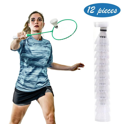 Worky 12pcs Plastic Badminton Shuttlecocks – Lightweight Training Shuttlecocks