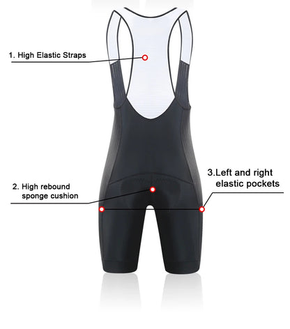 Worky Pro Cycling Bib Shorts - High Waist Lycra MTB & Road Bike Gear