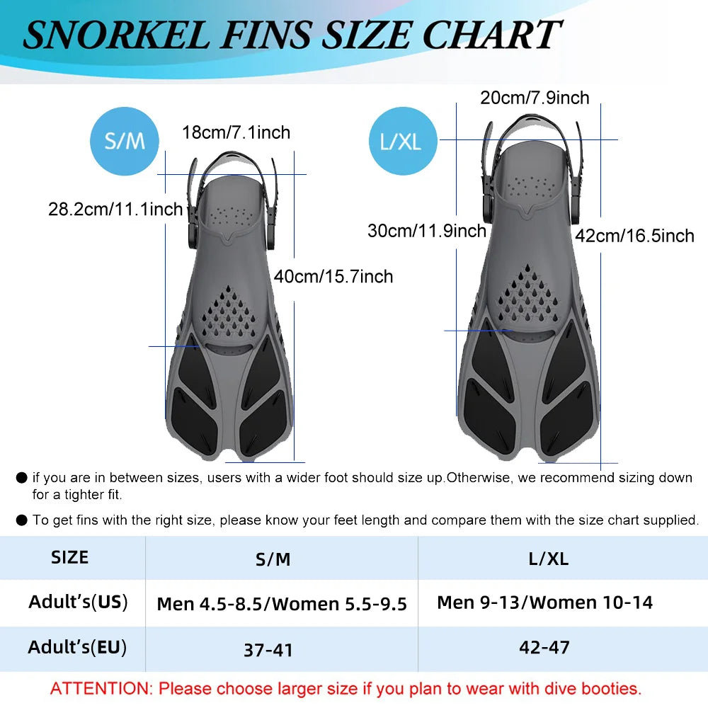 Worky Adjustable Silicone Swim Fins