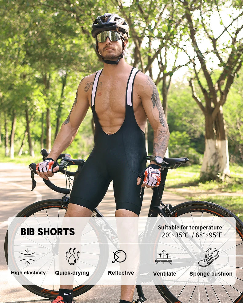 Worky Pro Cycling Bib Shorts - High Waist Lycra MTB & Road Bike Gear