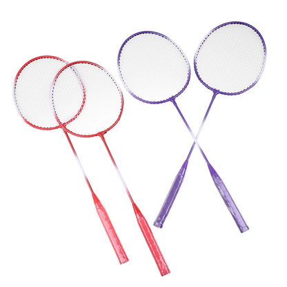 Worky Lightweight Badminton Racket Set – Titanium Shaft with 3 Shuttlecocks (Purple/Red)