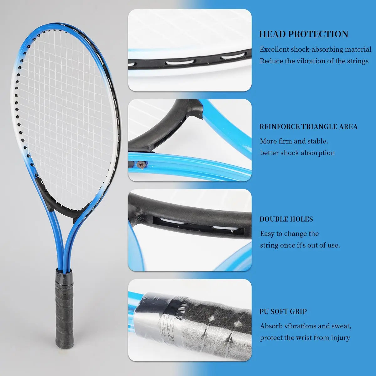 Worky Women’s Tennis Racket Training Kit with Ball – High Strength Alloy Frame