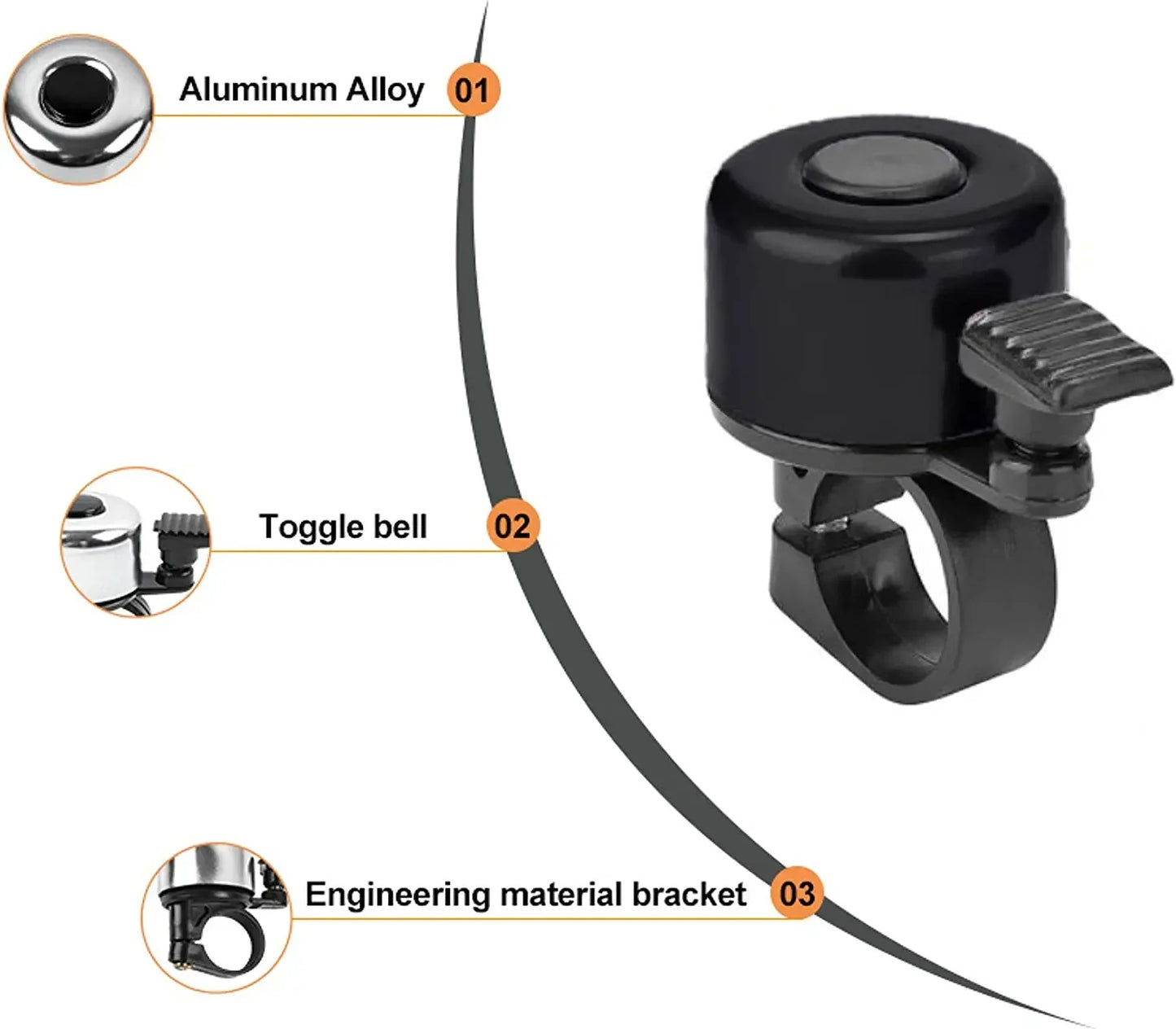 Worky Bicycle Bell Electric Horn Alloy Mountain Road Bike Safety Alarm