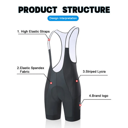 Worky Pro Cycling Bib Shorts - High Waist Lycra MTB & Road Bike Gear