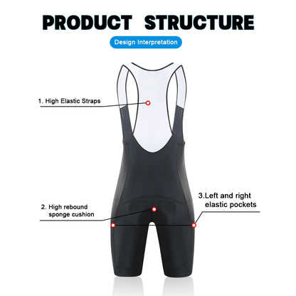 Worky Pro Cycling Bib Shorts - High Waist Lycra MTB & Road Bike Gear