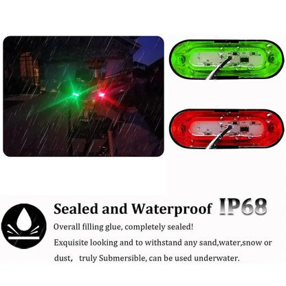 Worky 2Pcs Red Green LED Boat Navigation Light Kit