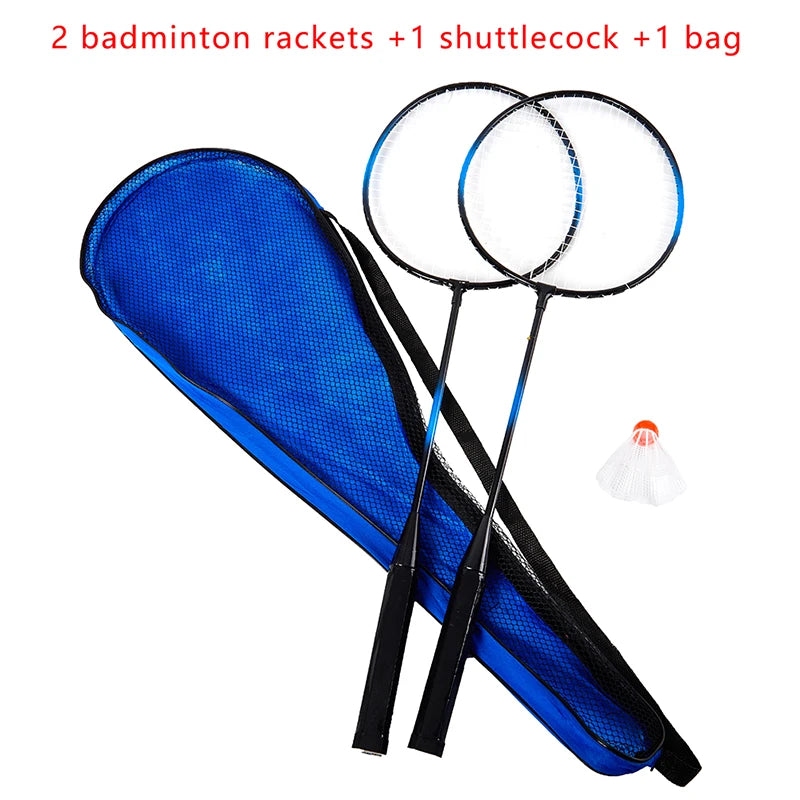 Worky Lightweight Badminton Racket Set – Titanium Shaft with 3 Shuttlecocks (Purple/Red)