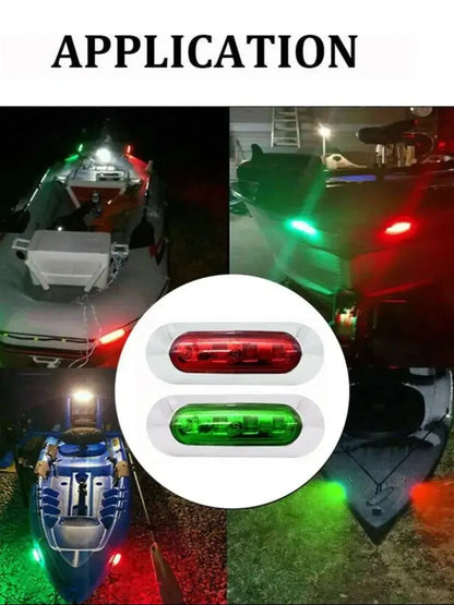 Worky 2Pcs Red Green LED Boat Navigation Light Kit